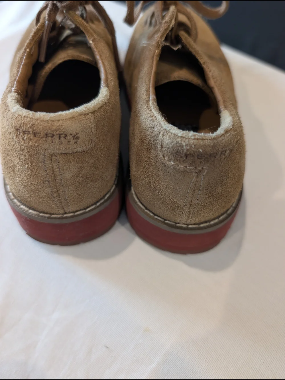 Sperry Kids Lace-Up Dress Shoes in Brown with Red Sole